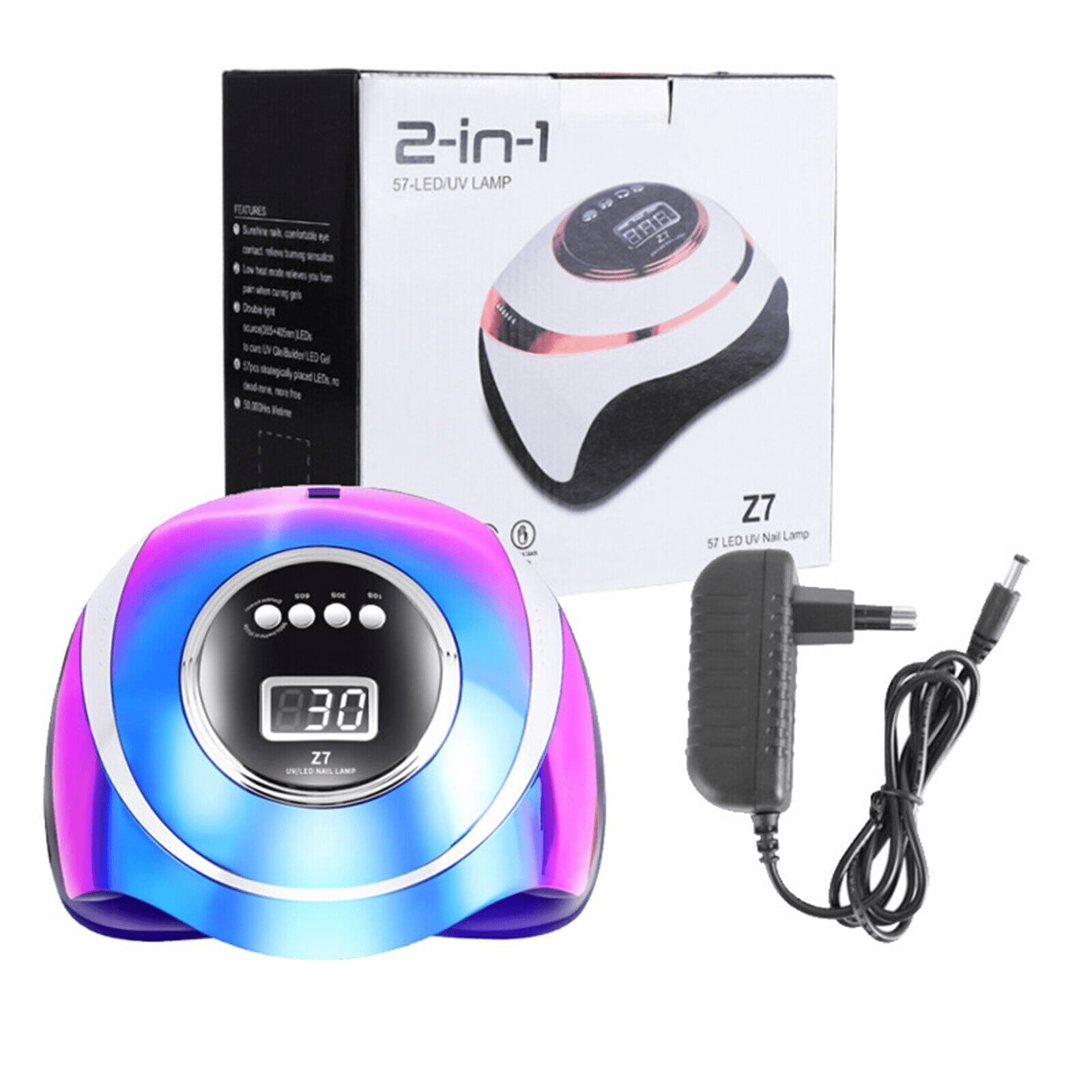 Професионална печка за нокти Z7, 180W с 57 LED светлини - Atron Професионална печка за нокти Z7, 180W с 57 LED светлини - Atron